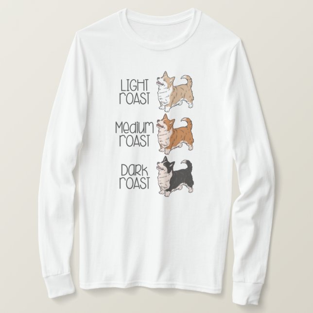 Corgi Dog & Kaffee T-Shirt (Design vorne)
