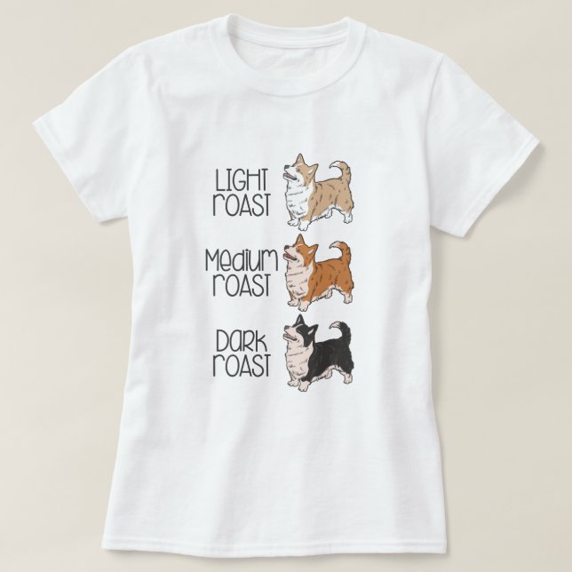 Corgi Dog & Kaffee T-Shirt (Design vorne)