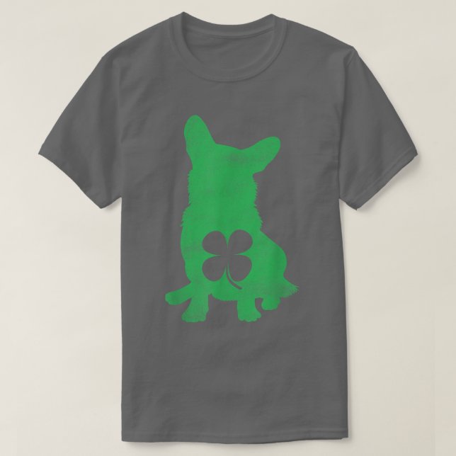 Corgi Dog Kleeblatt St T-Shirt (Design vorne)