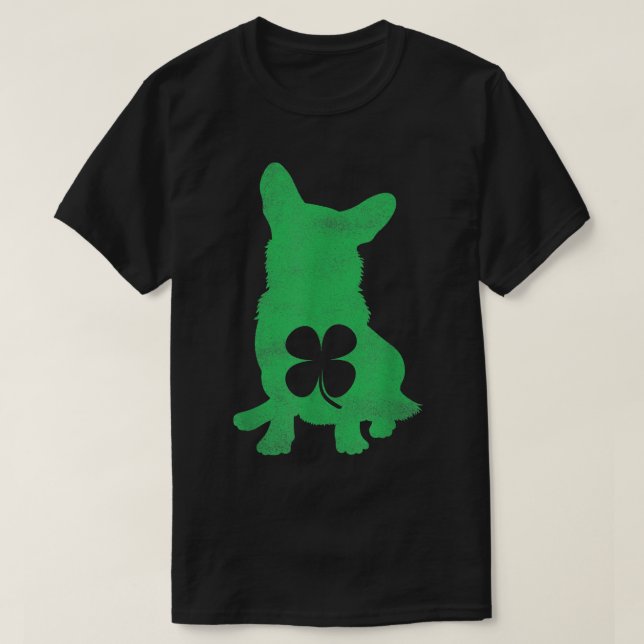 Corgi Dog Kleeblatt St T-Shirt (Design vorne)