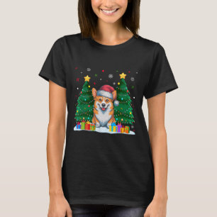 Corgi Dog liebt Weihnachtsmannmütze Ugly Christmas T-Shirt