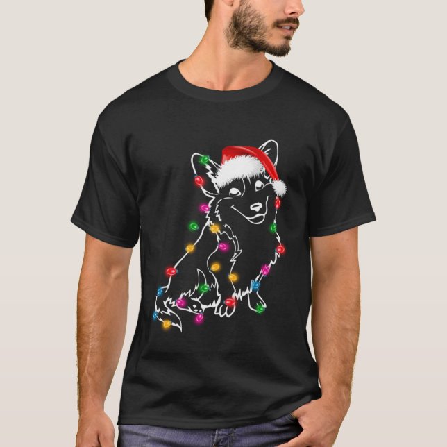 Corgi Dog Lights Christmas Matching Family T-Shirt (Vorderseite)