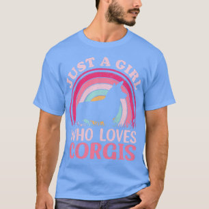 Corgi Dog Lover Vintag nur ein Mädchen, das Corg L T-Shirt