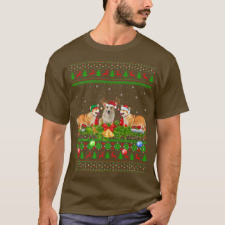 Corgi Dog Lover Xmas Lighting Santa Ugly Corgi Chr T-Shirt