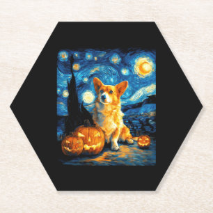 Corgi Dog Lovers Gemälde von van Gogh sternenweise Untersetzer