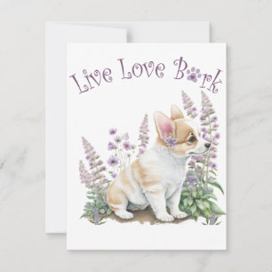 Corgi Dog Mama Floral Mitteilungskarte