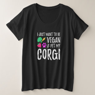 Corgi Dog Mama Vegan Vegetarische Idee Große Größe T-Shirt