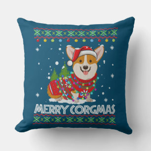 Corgi Dog Merry Corgmas Santa Corgi Ugly Weihnacht Kissen