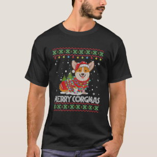 Corgi-Dog Merry Corgmas Santa Corgi-Ugly Weihnacht T-Shirt