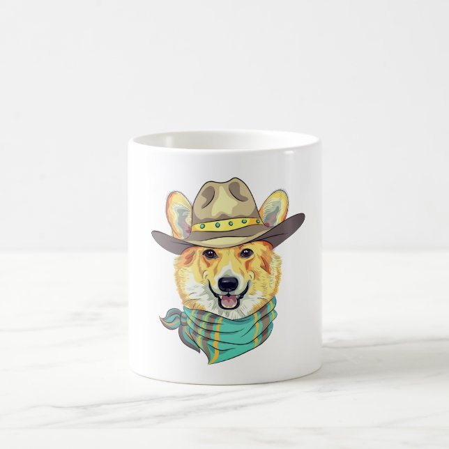 Corgi Dog mit Cowboy-Hut Kaffeetasse (Mittel)