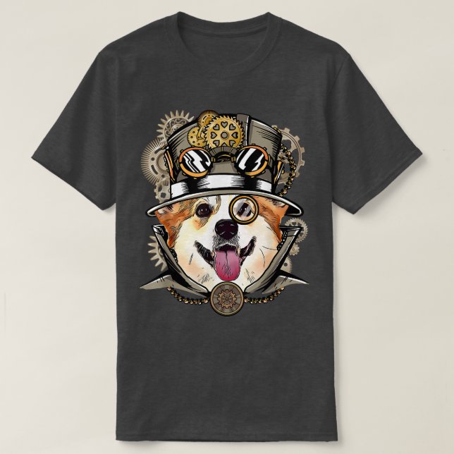 Corgi Dog Mittelalterliches Viktorianisches Gotisc T-Shirt (Design vorne)