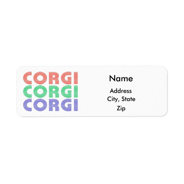 Corgi Dog Moderner farbiger Text (Vorne)
