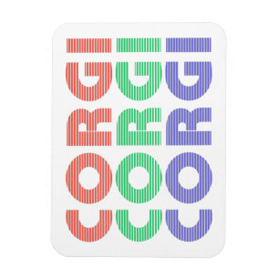 Corgi Dog Moderner farbiger Text Magnet