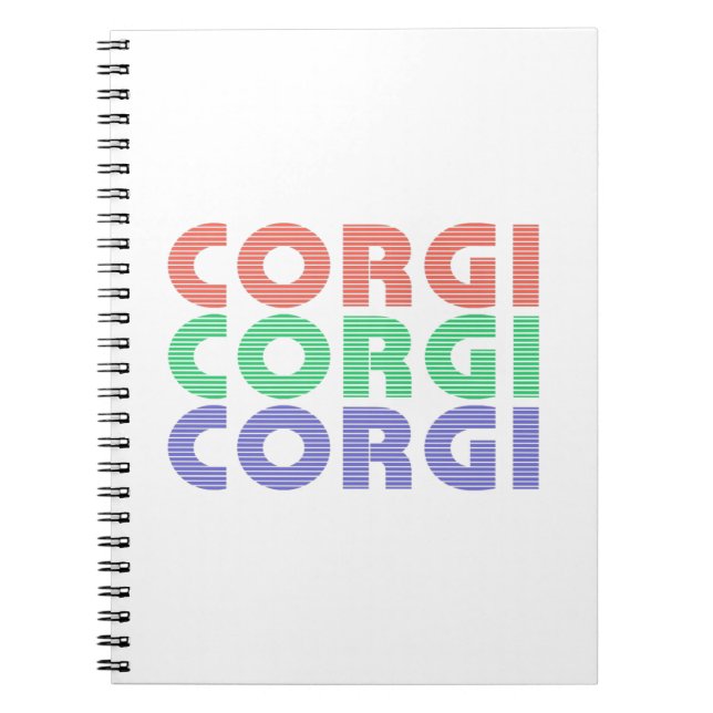Corgi Dog Moderner farbiger Text Notizblock (Vorderseite)