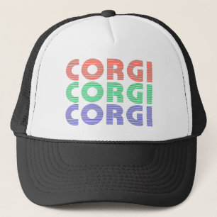 Corgi Dog Moderner farbiger Text Truckerkappe