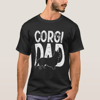 Corgi Dog Niedlich Puppy Papa Vater T-Shirt