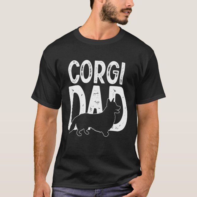 Corgi Dog Niedlich Puppy Papa Vater T-Shirt (Vorderseite)