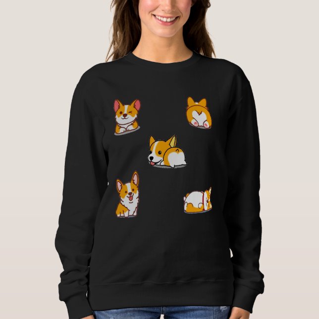 Corgi Dog Niedlich Sweatshirt (Vorderseite)