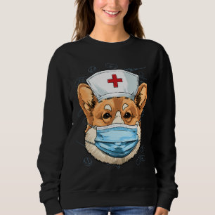 Corgi Dog Nurse Rn Nursing School Abschluss Sweatshirt