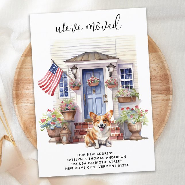 Corgi Dog Patriotische Personalisierte Heimtiere Ankündigung (Von Creator hochgeladen)