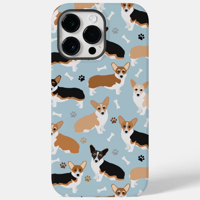 Corgi Dog Paws and Bones Case-Mate iPhone Hülle (Rückseite)