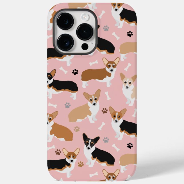 Corgi Dog Paws and Bones Case-Mate iPhone Hülle (Rückseite)