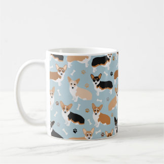 Corgi Dog Paws and Bones Coffee Tasse