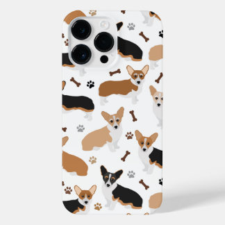 Corgi Dog Paws and Bones iPhone 14 Pro Max Fall Hülle