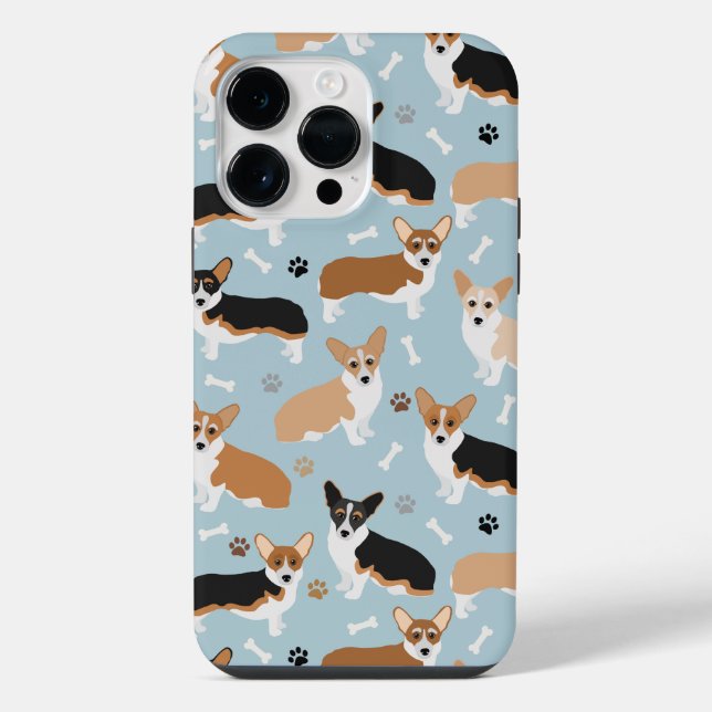 Corgi Dog Paws and Bones iPhone Hülle (Rückseite)