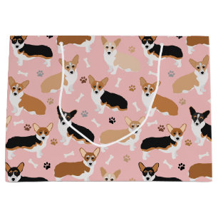 Corgi Dog Paws and Bones Large Gift Bag Große Geschenktüte