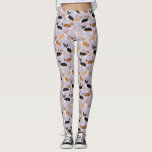 Corgi Dog Paws and Bones Leggings<br><div class="desc">Niedliche Corgi-Hunde mit Brauntönen, roten und tri-Mantel-Farben mit Pfotenabzügen und Hundeknochenmuster.</div>