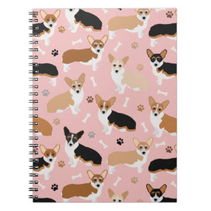Corgi Dog Paws and Bones Notebook Notizblock