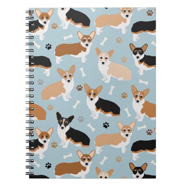 Corgi Dog Paws and Bones Notizblock (Vorderseite)