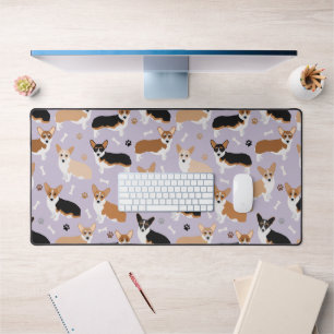 Corgi Dog Paws and Bones Schreibtischunterlage
