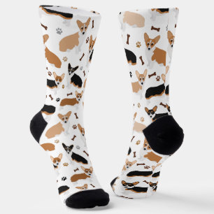 Corgi Dog Paws and Bones Socken