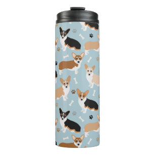 Corgi Dog Paws and Bones Thermosbecher
