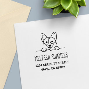 Corgi Dog Pet-Adresse Permastempel