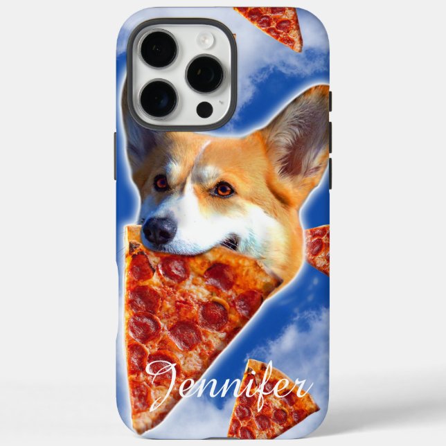Corgi Dog Pizza essen Case-Mate iPhone Hülle (Rückseite)