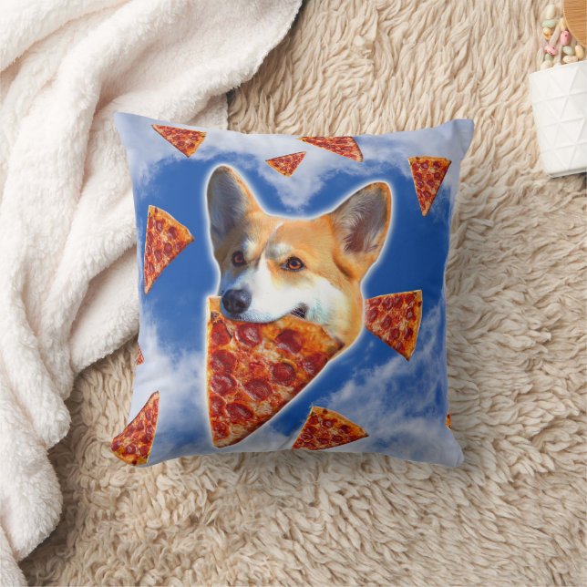 Corgi Dog Pizza essen Kissen (Decke)