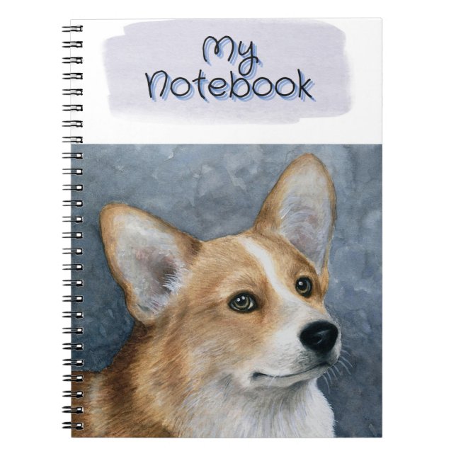 Corgi Dog Portrait 89 art Notizblock (Vorderseite)