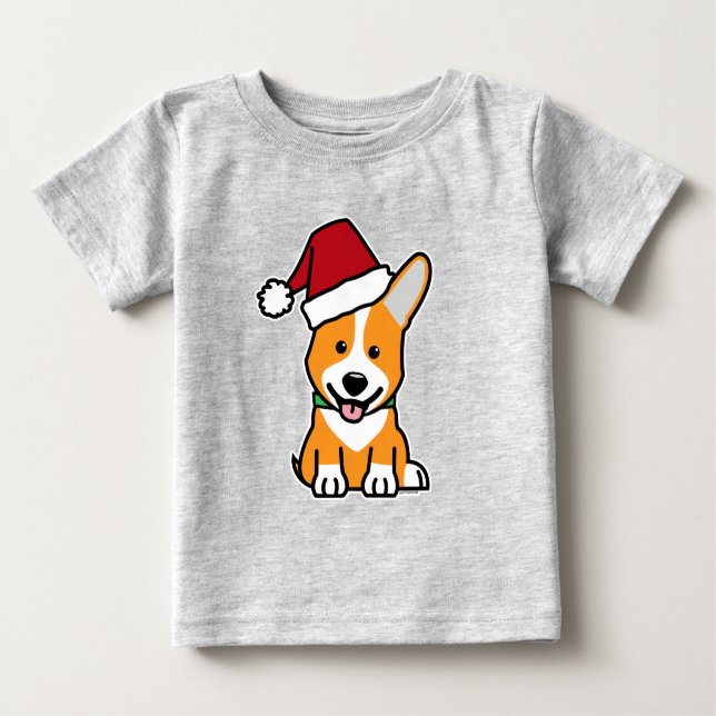 Corgi dog puppy Pembroke Welsh Christmas Santa Baby T-shirt (Vorderseite)
