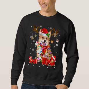 Corgi Dog Rentier Weihnachtshundehund Sweatshirt