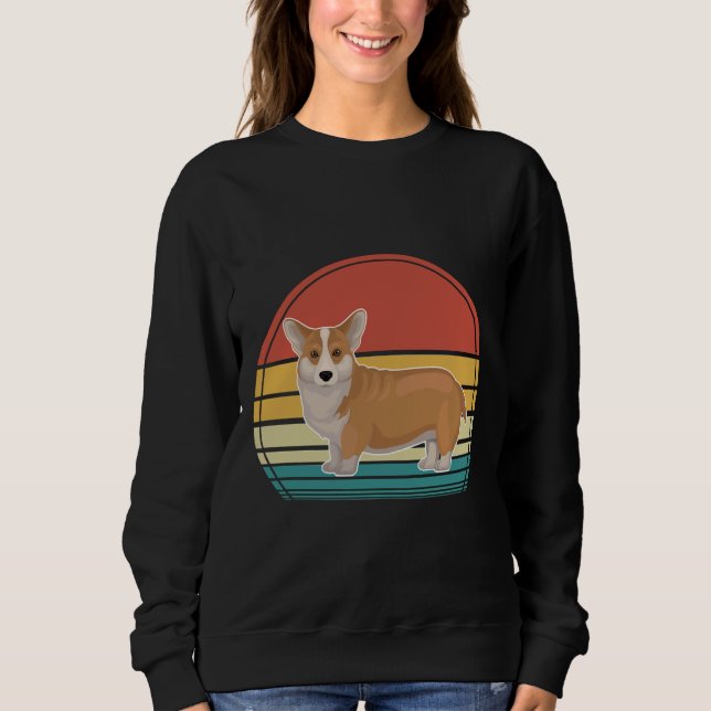 Corgi Dog Retro 20 Sweatshirt (Vorderseite)