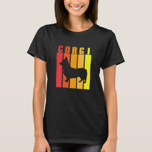 Corgi Dog Retro Vintage Silhouette züchten Funny T-Shirt