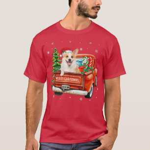 Corgi Dog Ride Red Truck Weihnachtshund Lover Xmas T-Shirt
