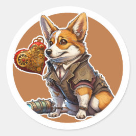 Corgi Dog Runder Aufkleber