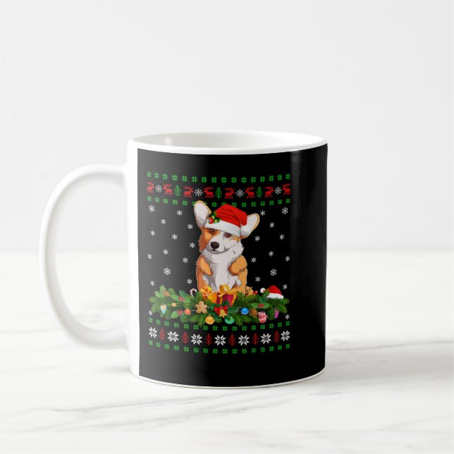 Corgi Dog Santa Merry Corgmas Ugly Christmas Sweet Kaffeetasse (Links)