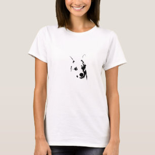Corgi Dog Schwarz-Weiß-Tintenzeichnung T-Shirt