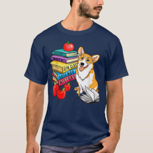 Corgi Dog Sonnenbrillen Schule Bücher ersten Tag d T-Shirt