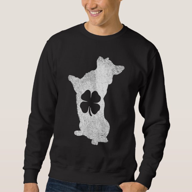 Corgi Dog St Patrick S Day Kleeblatt Clover Irish Sweatshirt (Vorderseite)